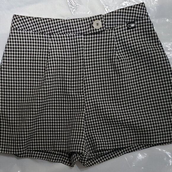 Checkered Black and White Shorts Heart Soul - Picture 1 of 8